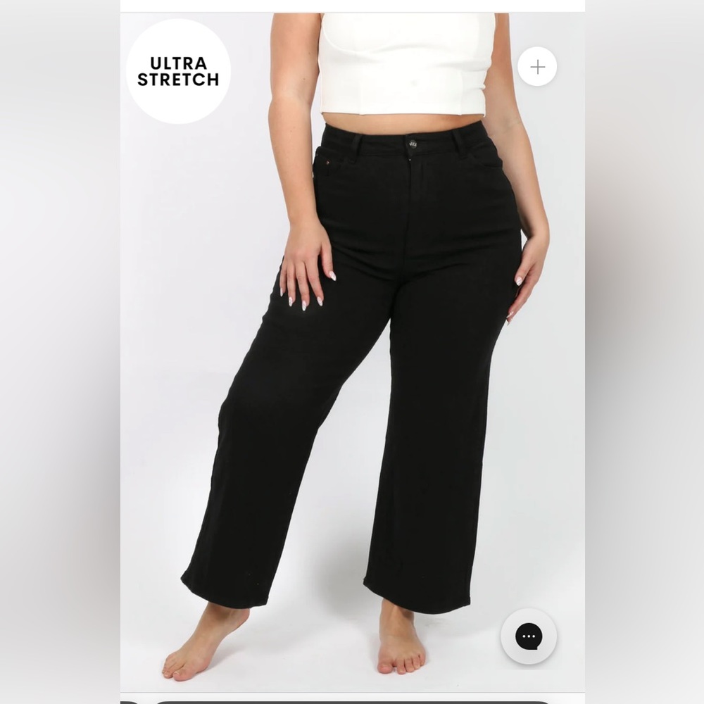 FAYT THE LABEL Walker Denim Jeans in Black / wide leg, high waist, high stretch - Picture 3 of 9
